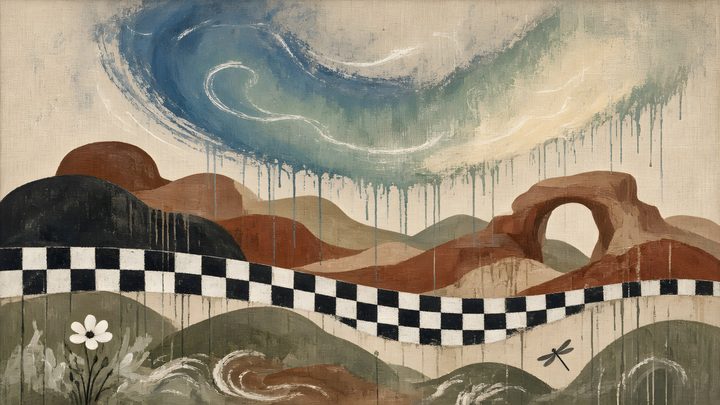 Checkerboard Mesa Aurora Arc art print