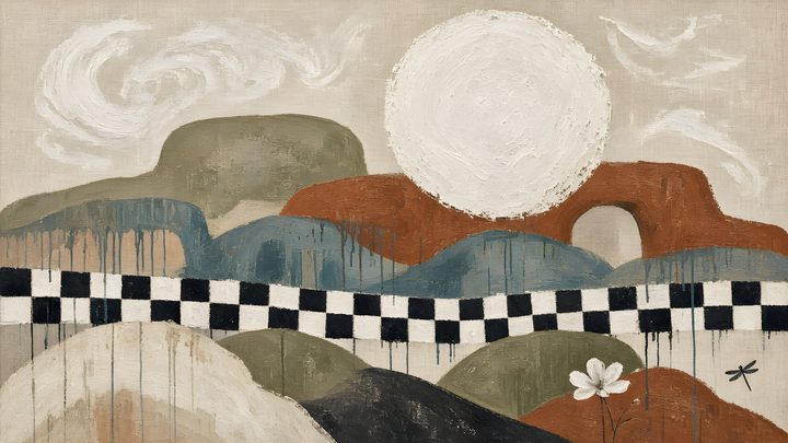 Checkerboard Mesa Full Moon art print