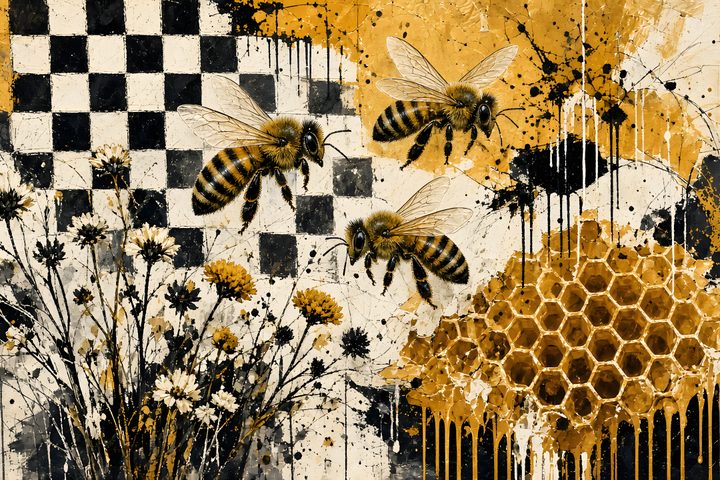 Drippy Honeybees art print