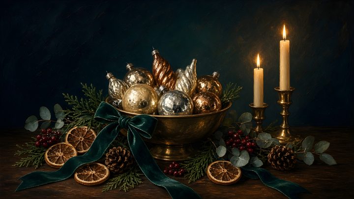 Mercury Glass Ornaments art print
