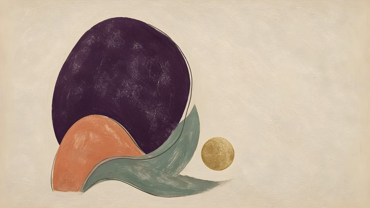 Plum Noir Organic Shapes art print