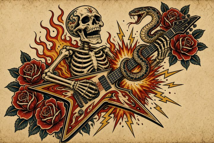 Skeleton Shredder art print