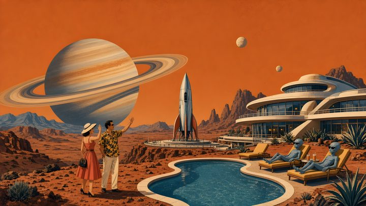 Visit Saturn Springs art print